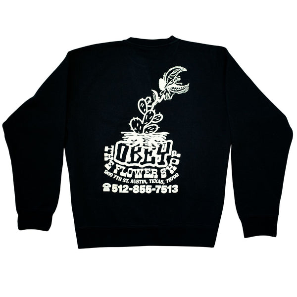 Obey x The Flower Shop ATX Crewneck in Black