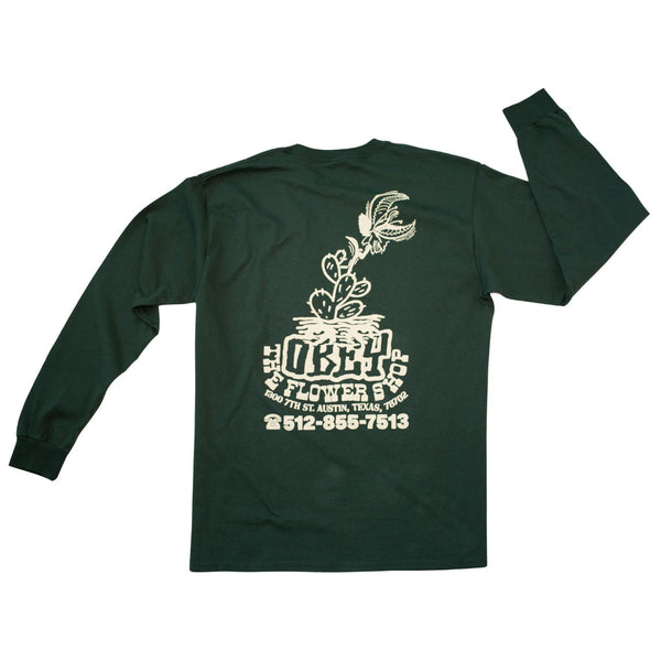 Obey x The Flower Shop ATX Long Sleeve Tee in Forest