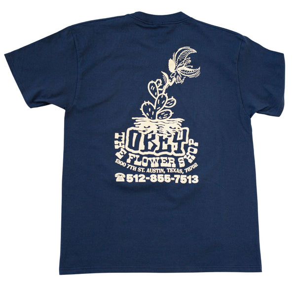 Obey x The Flower Shop ATX Tee in Navy